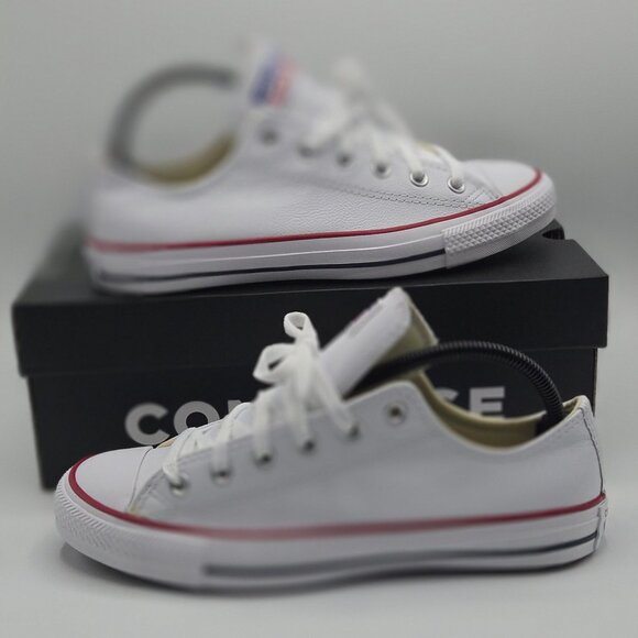 Converse White Leather Chuck Taylor All Star – NWOT W 9.5 M 7.5 Unisex - Picture 5 of 9